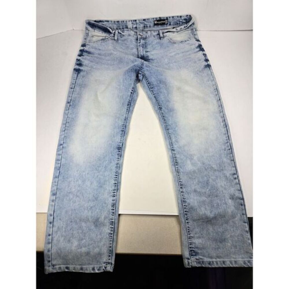 SpEssentials Skinny 42 X 30 Mens Acid Wash Skater Jeans Pants Spotted Bleached‎